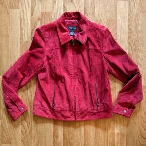 Style&Co. Red Suede Leather Jacket